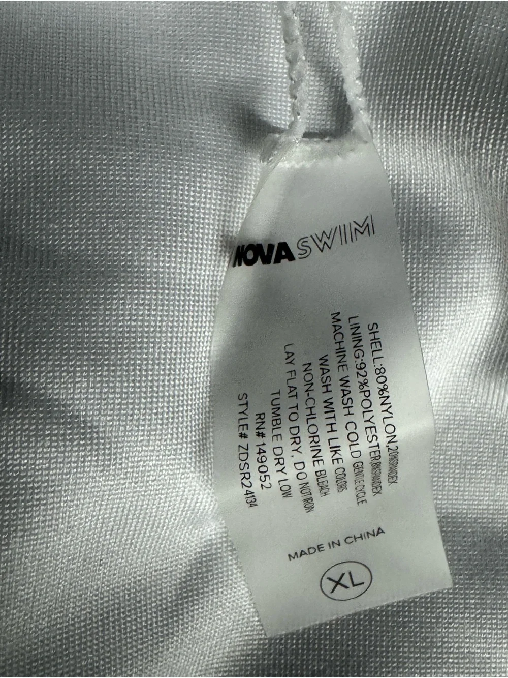 Women’s NOVA SWIM White Asymmetric One-Shoulder Cutout Swimsuit XL